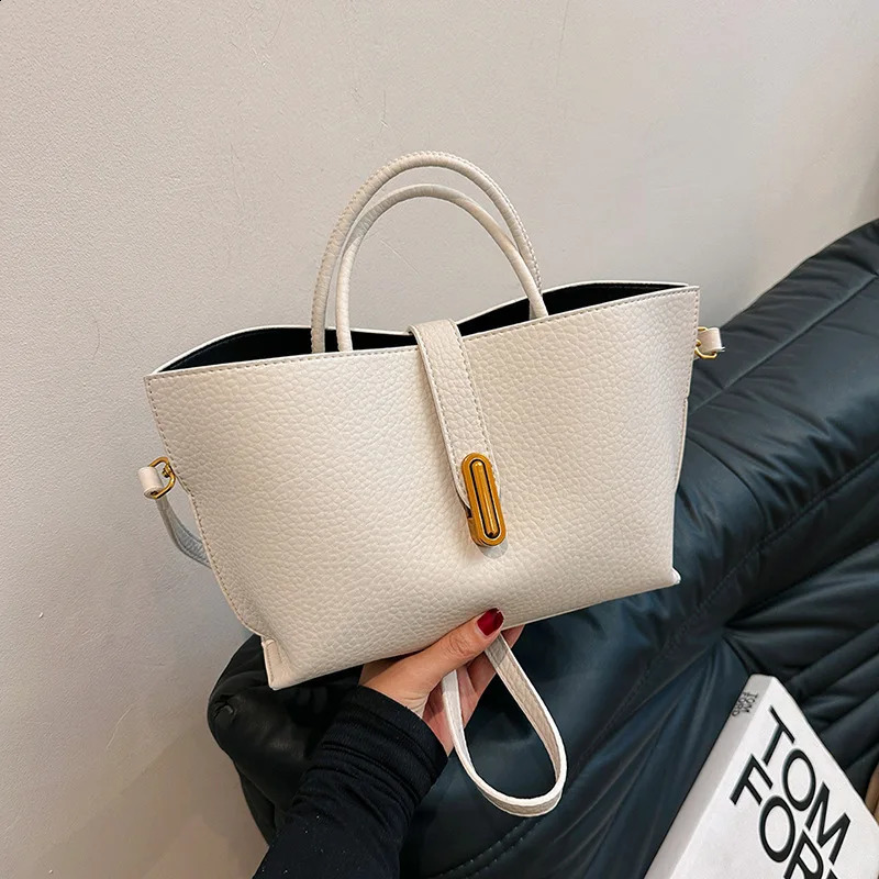 Pink French Soft Leather Handbags for Women Spring Summer Large Capacity Bucket Bags Fashion 2-Piece Composite Bag 250121