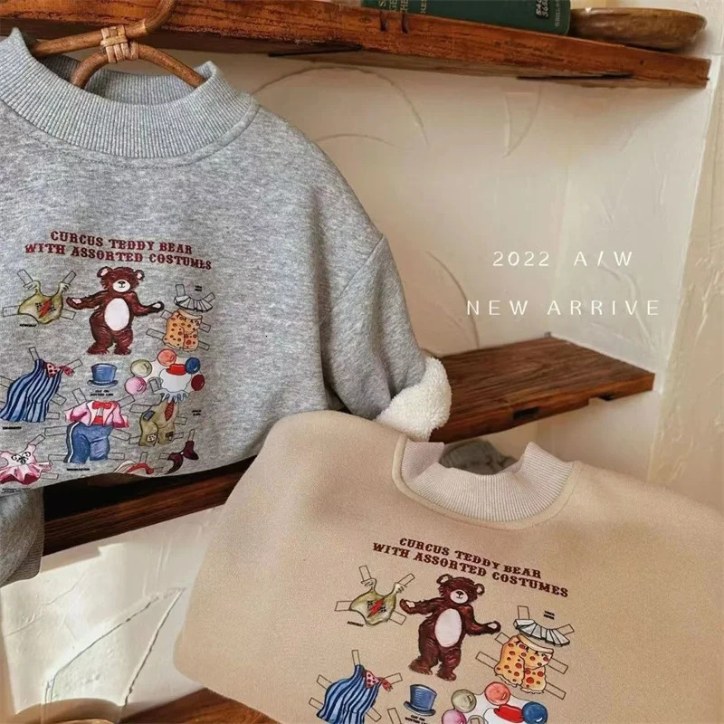 Boys Girls Padded Fashion Sets Children Autumn Winter Cartoon Suits Kids Casual SweatshirtPants 2Pcs Outfits Trend Clothing 250113