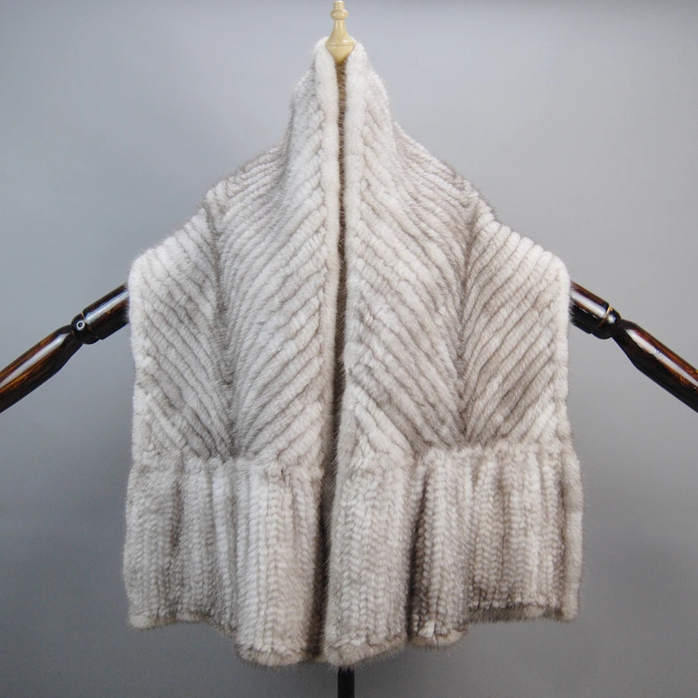 2025 Lady Mink Fur Shawl Scarf Winter 100%Natural Mink Fur Real Scarf Shawl Fashion Genuine Mink Fur Ponchos 250120