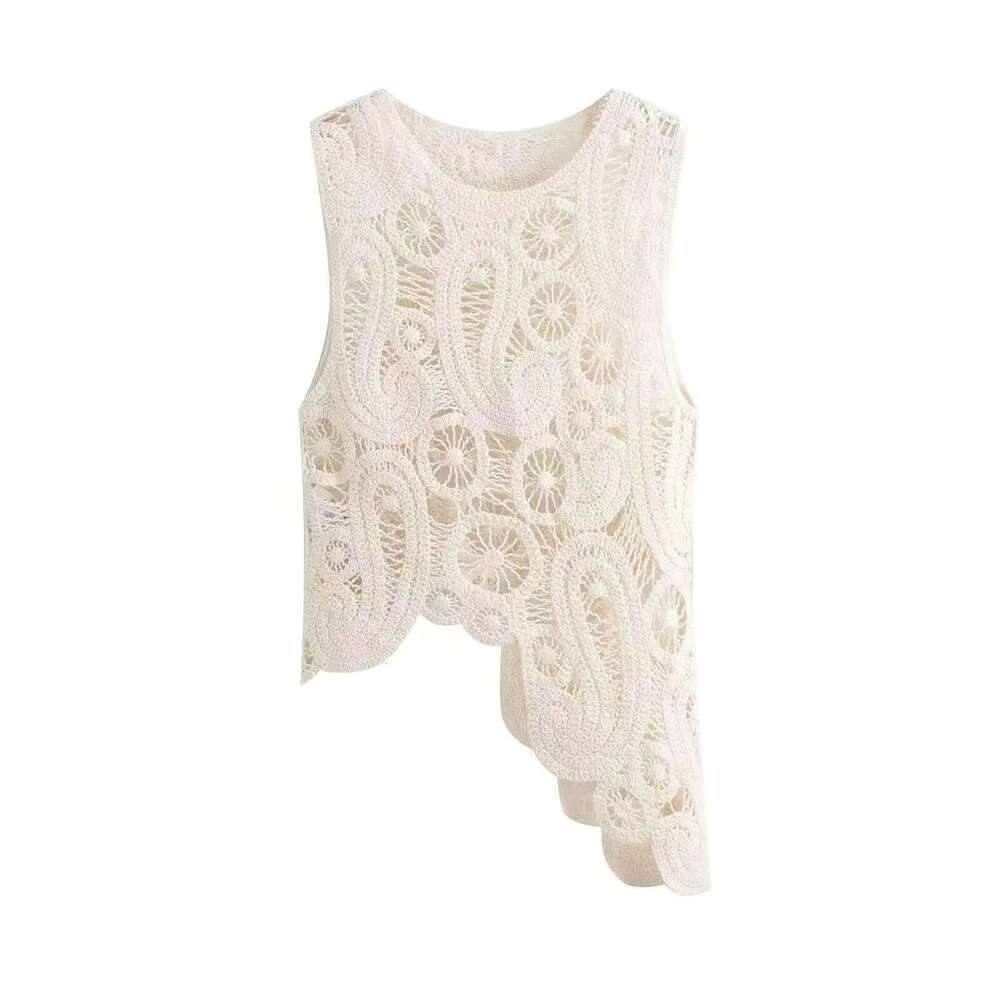 New Hollow Out Two Pieces Boho Crochet Elegant Outfits Summer Mujer Knitted Chic Dress Set Vestidos