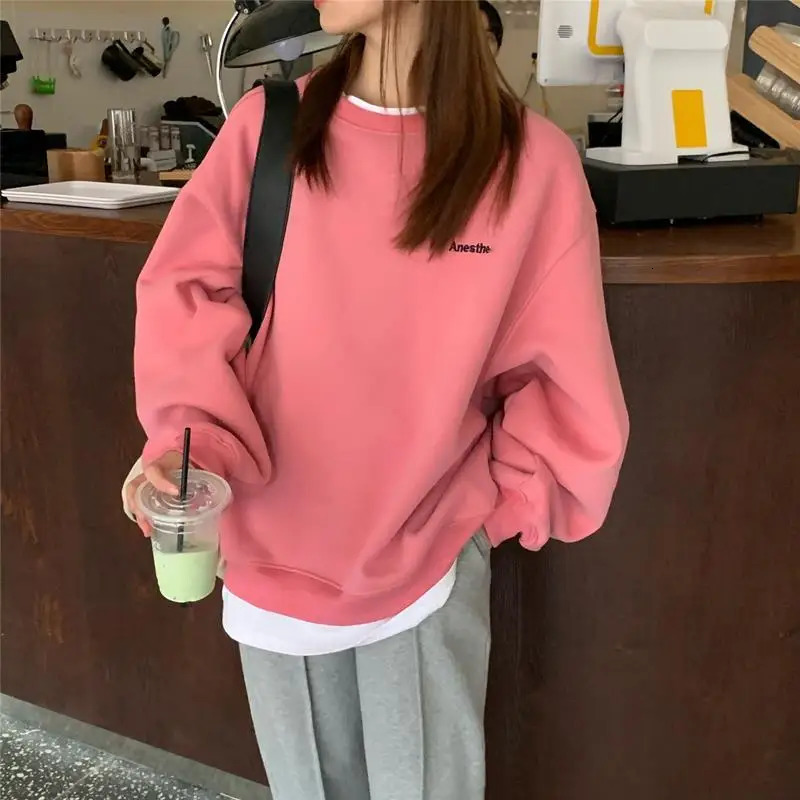 Simplicity Contrast Patchwork Loose Trend Pullovers Top Spring Autumn Two Pieces Casual Sweatshirts Fashion Women Clothing 250122