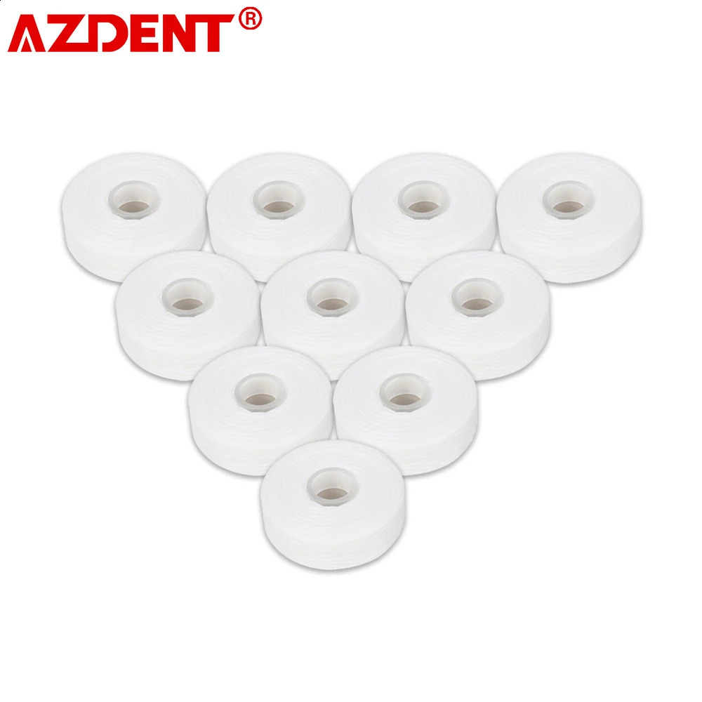 10 RollsPack Dental Floss Pick BuiltIn Spool Flat Wire Flosser Teeth Cleaning Wax Mint Flavored Toothpick 250108