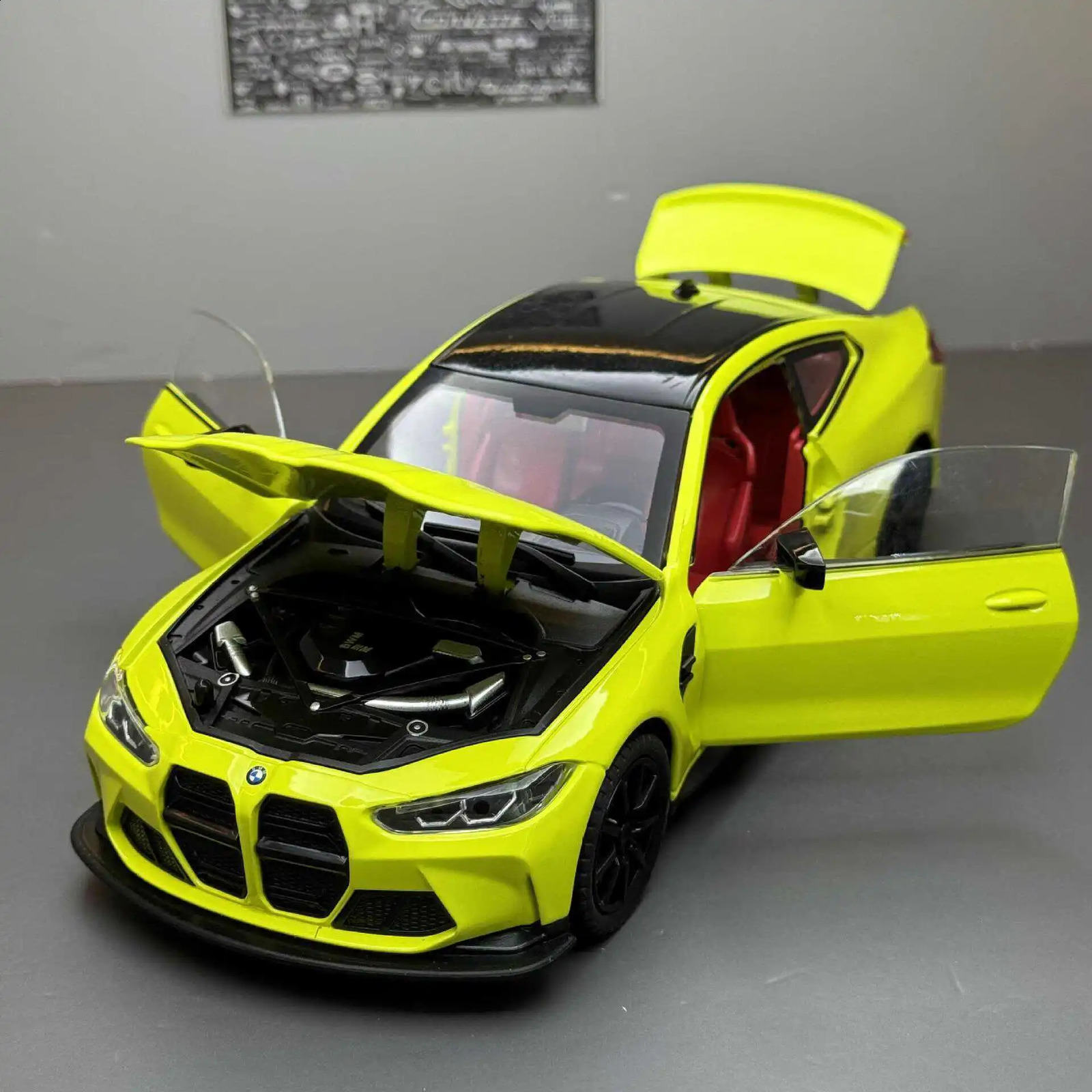 1 24 M4 G82 Coupe Alloy Sports Car Model Diecasts Metal Vehicles Car Model Simulation Sound Light Collection Chlidrens Toys Gift 250109