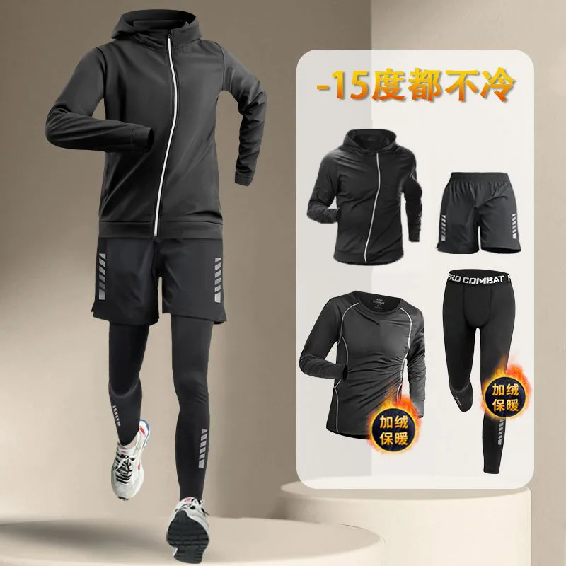 Sweatsuit Set Men Sportswear Running Suit Mens Sports Set Fitness Clothes Training Clothing Jogging Gym Wear Velvet Tracksuit 250120