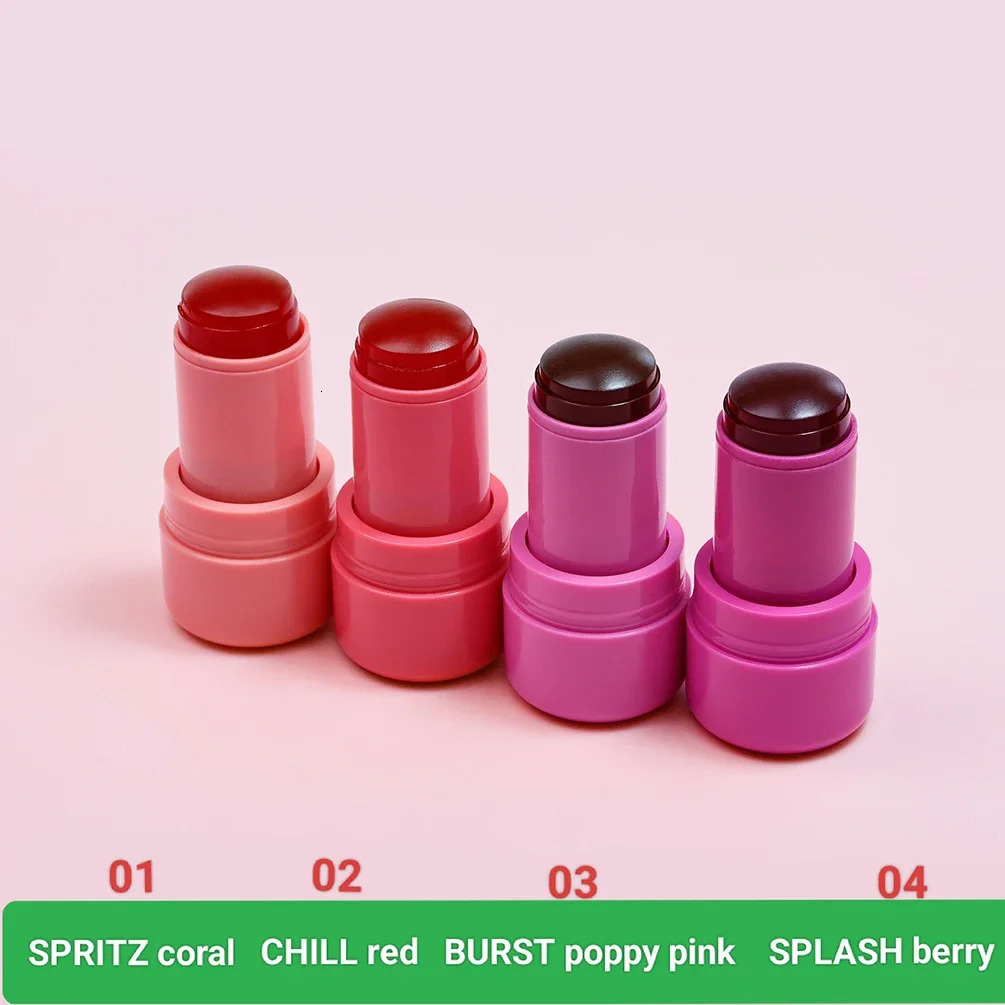 Private Label Multicolor Blush Stick Custom Jelly Lip and Cheek Dual-use Blusher Makeup Wholesale Pink Box 250108