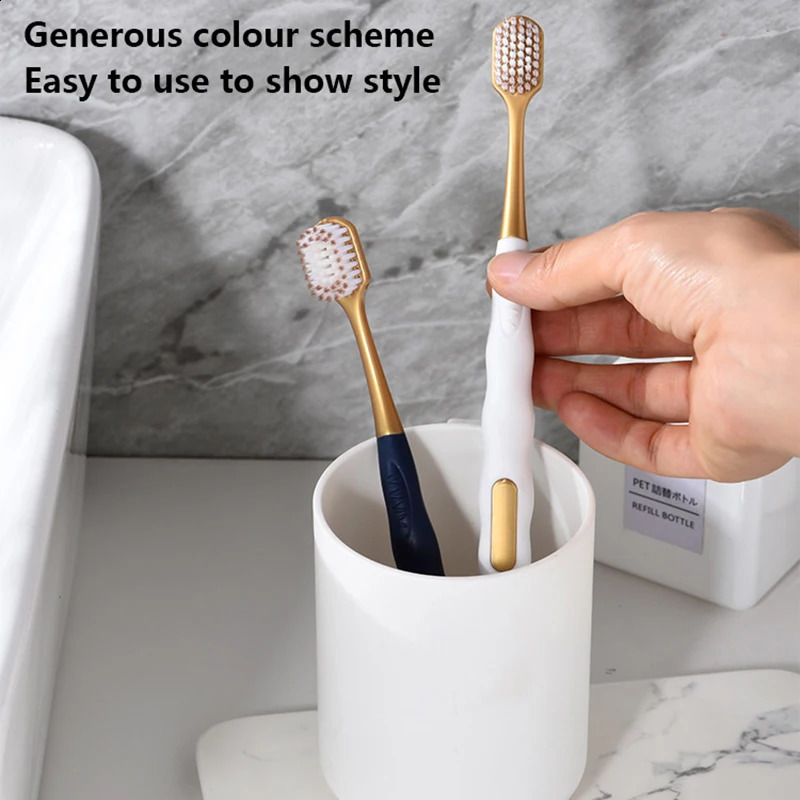 6Pcs Wide Head Soft Long Adult Big Toothbrush Comfortable Teeth Super Oral Cleaning Brush 250115