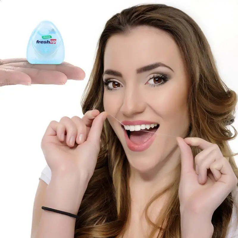 123PCS Portable 50M Micro Wax Floss Interdental Brush Teeth Stick Toothpicks Pick Oral Hygiene Clean Wire Wholesale 250108