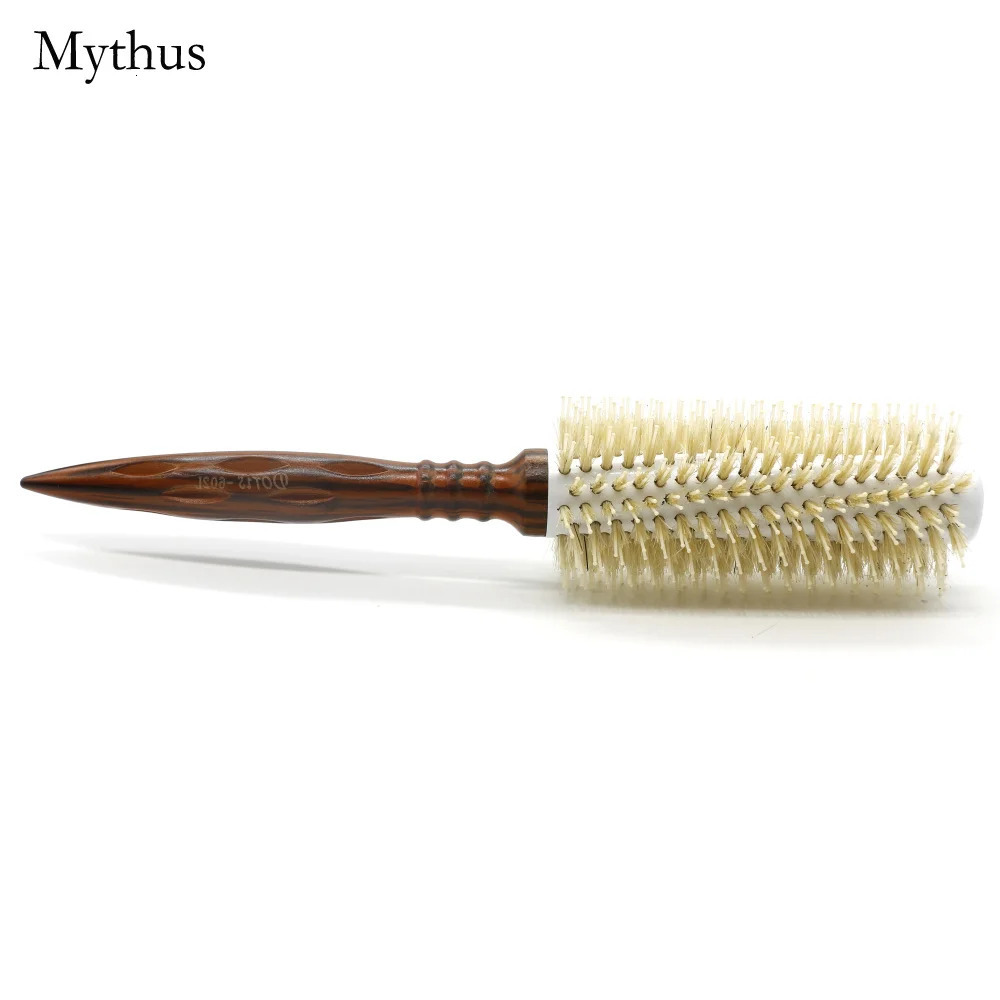 Mythus 3 Size Salon Hair Curls Brush Antistatic Wooden Hair Round Brush For Hairdressing Nylon And Bamboo Fibre Barber Brushes 250120