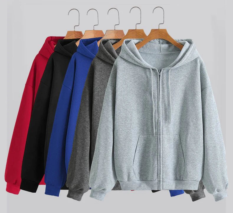 Women Fleece Zip Up Hoodies Running Sports Sweatshirts Fashion Female Classic Casual Zipper Jackets Y2k Hip Hop Streetwear 250122