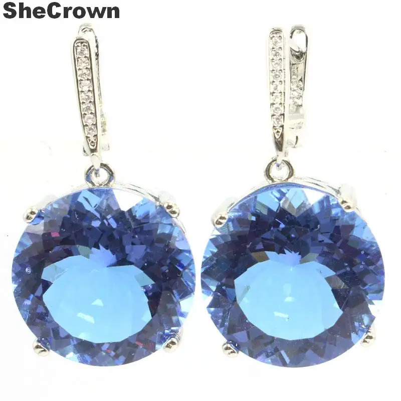 Buy 5 Get 1 Free 35x20mm Big 16g Jewelry Set 20mm Color Changing Zultanite Alexandrite Topaz CZ Women Silver Pendant Earrings 250120