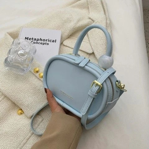 Blue Grace OL Mini Ellips Woman Girl Messenger Shoulder Bag PU PVC Leather Women Sport Bag Lady Handbag Purses 250113