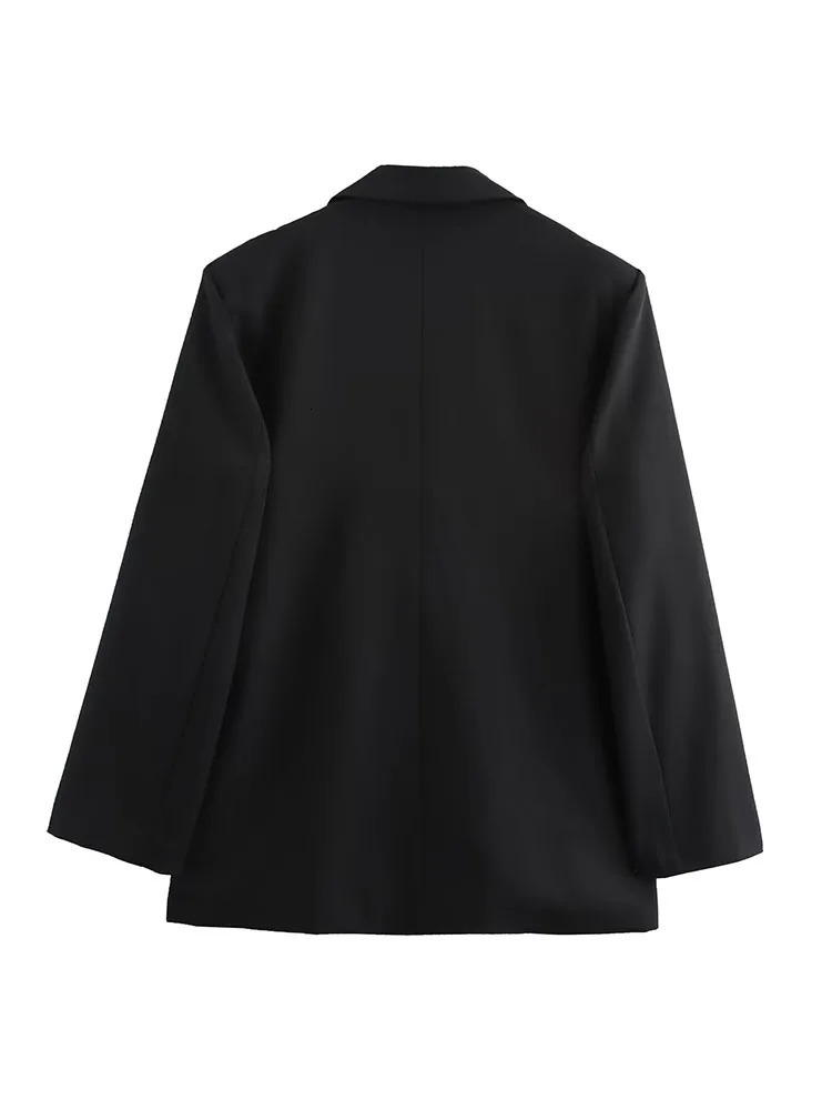 Autumn and Winter Arrivals Womens Cross Lace Twopiece DoubleLayer Lapel DoubleBreasted Wide Suit Jacket 250106