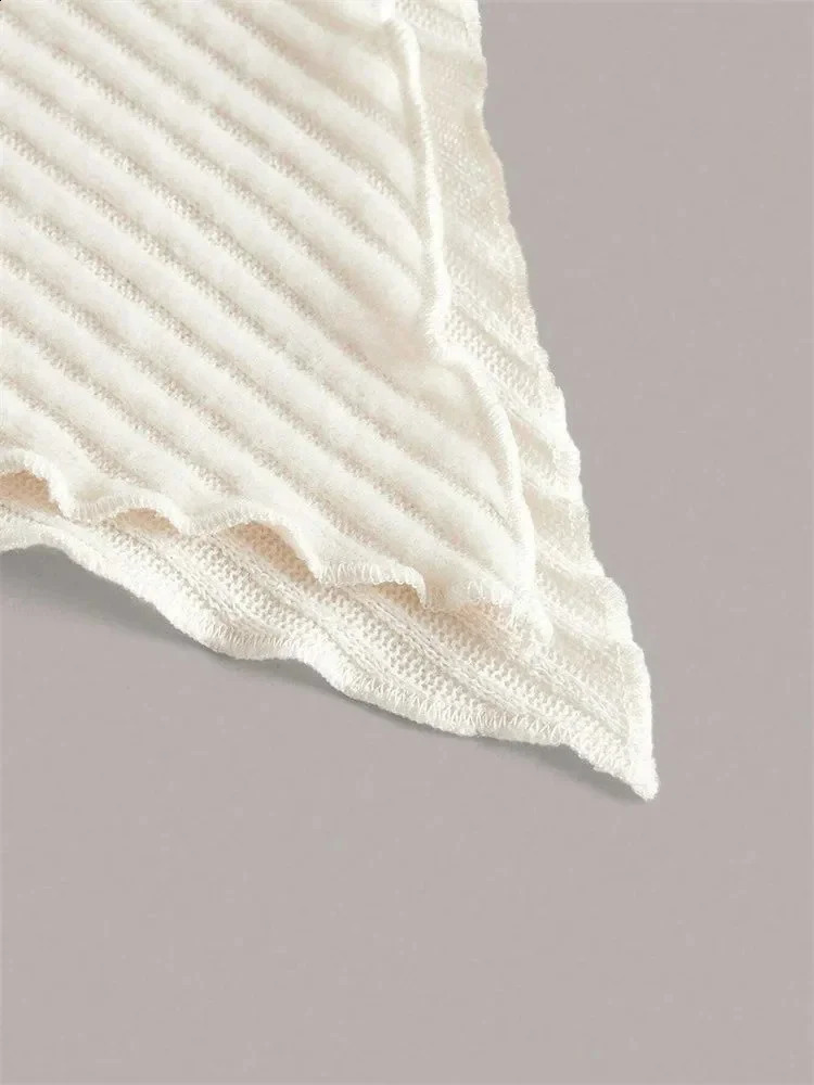 Women Solid Autumn Winter Grunge Asymmetrical Neck Ribknit Tee Strapless Blouse Long Sleeve Casual Sweater Handkerchief Hem 250121