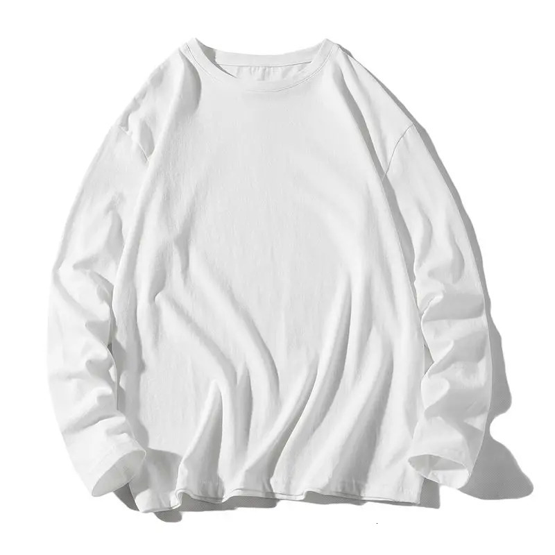 Spring Solid Color Long Sleeve Tshirt Man Round Neck Harajuku Motion Pullovers Male Korean Style Cotton Casual Sweater 250122