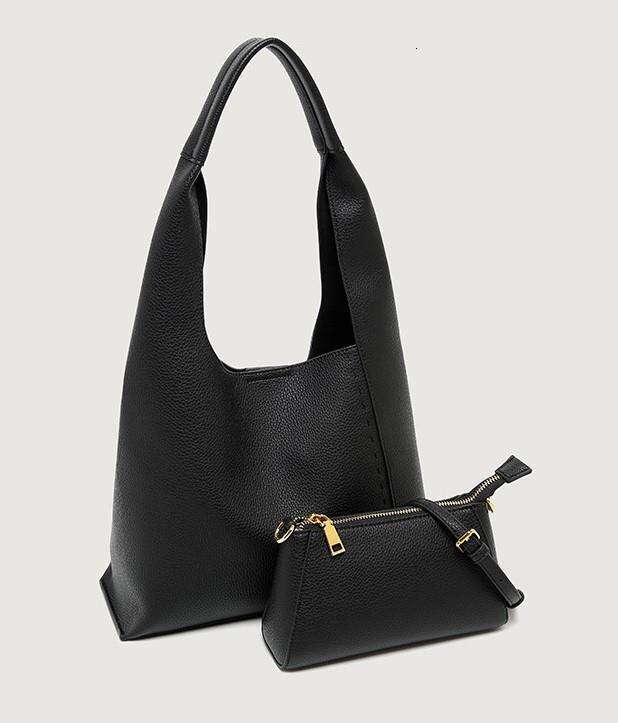 French Simple Cowhide Tote Large-Capacity Women Commuter Office Ladies One-Shoulder Armpit Bag Casual Big