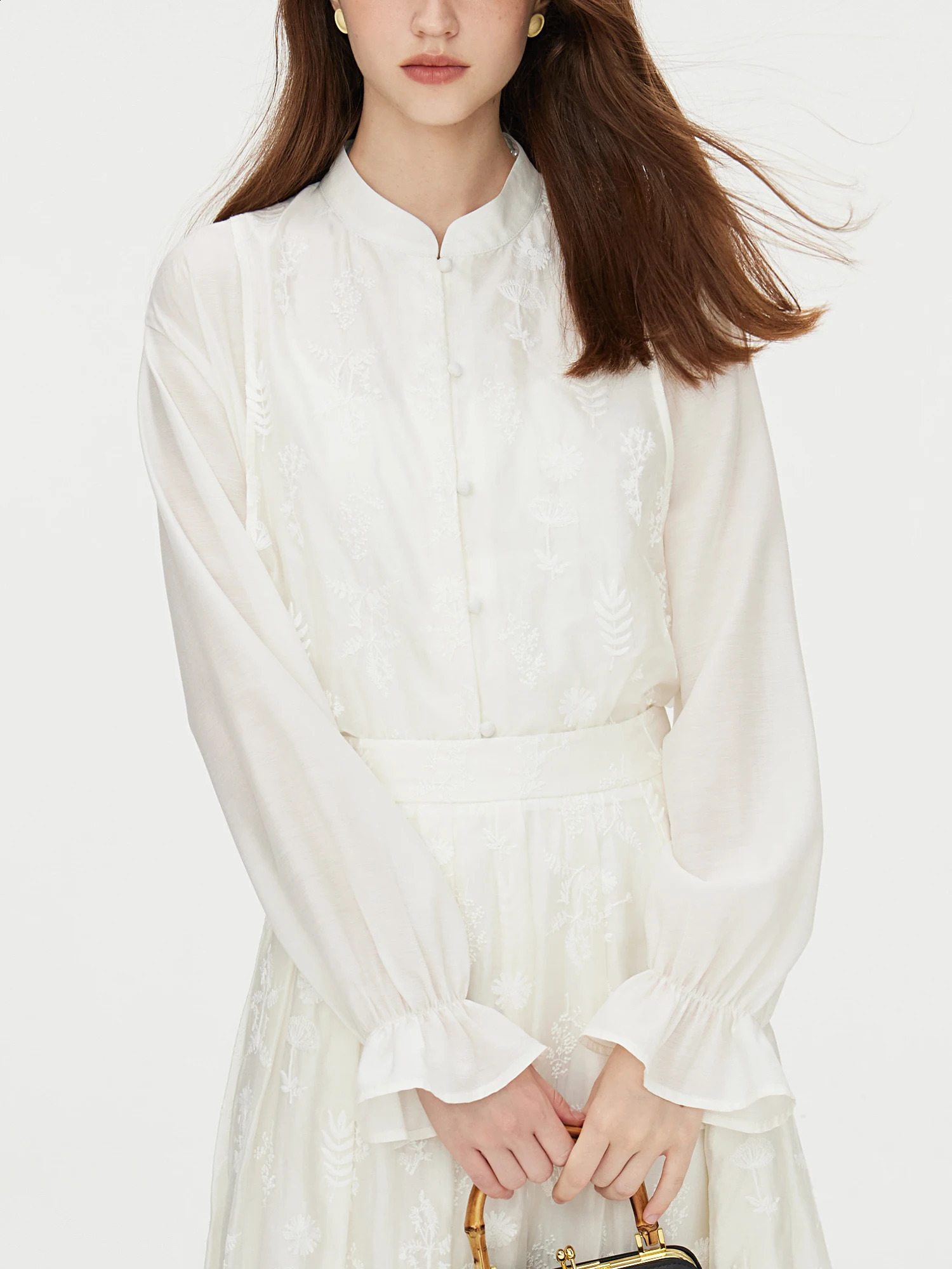 FSLE China Style n Womens Two piece Shirt and Ski Set 2024 Autumn Collection 24FS1322824FS13229 250122