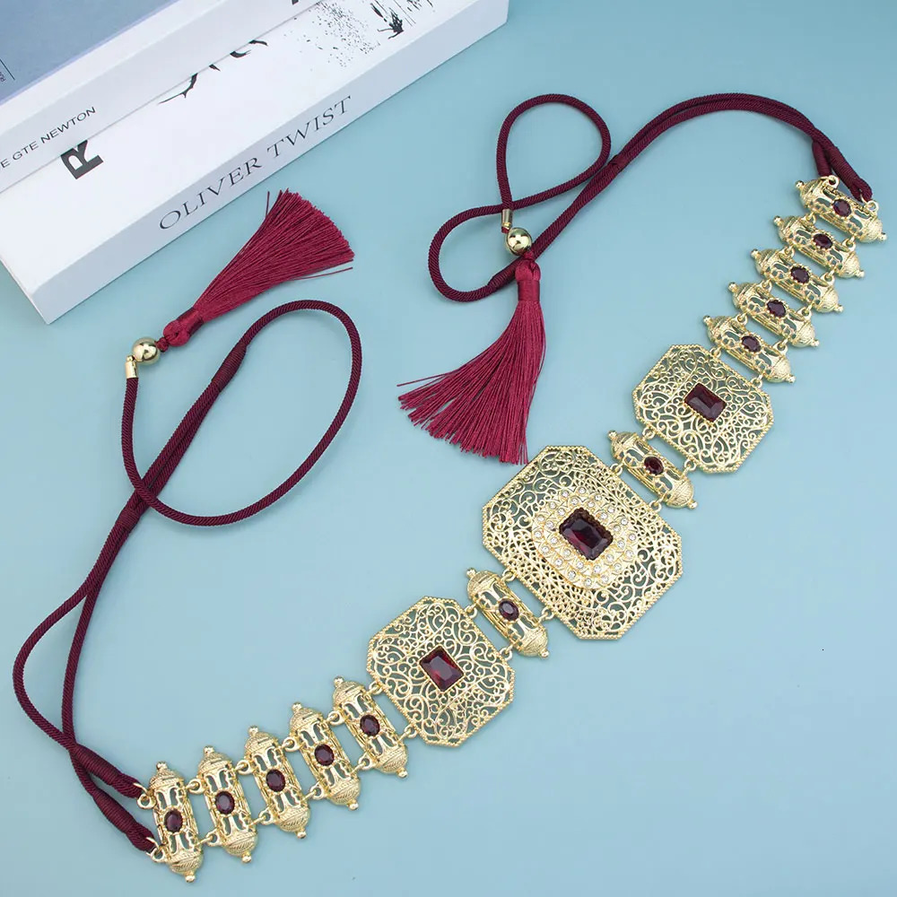 Neovisson Fashion Style Arabic Hand Rope Waist Chian Moroccan Caftan Belt Adjustable Length Women Dress Belt Ladies Favorite 250121