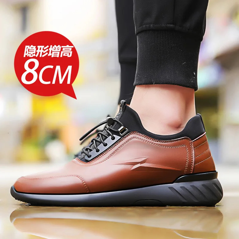 Mens Elevator Shoes Man Invisible Insole Men Heighten Increased 6CM Sneakers Taller Sports Shoes 250113
