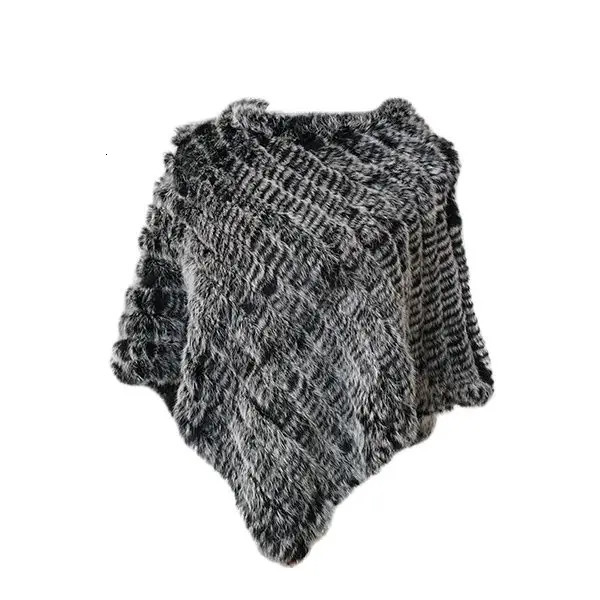 Real Rabbit Fur Knitted Natural Fur Poncho Vest Fashion Wrap Coat Shawl Lady Scarf Natural Fur Wedding Party Wholesale Cape 250120