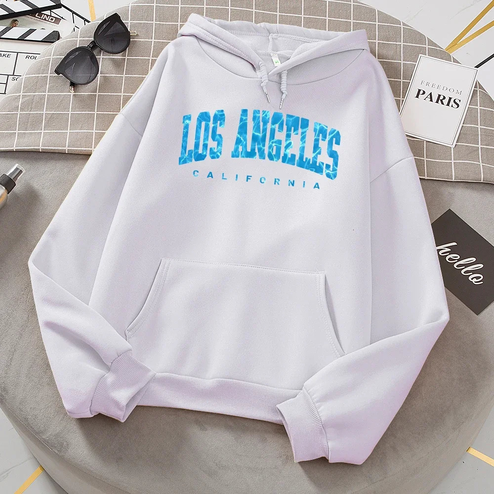 Fashion Hoodies Los Angeles California Sea Surface Ripple n Women Hoodie Novelty Hooded Casual Clothes Streetwear 250121