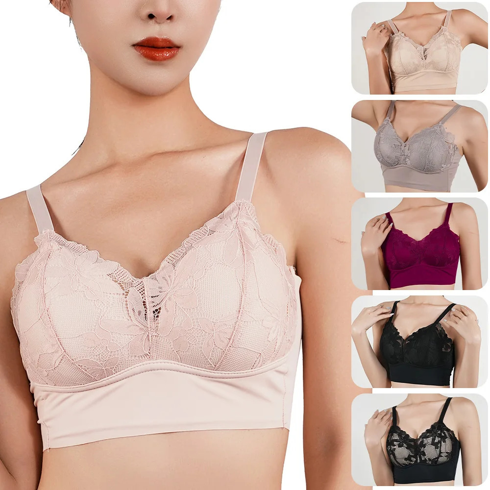 1 large lace bra full cup thin small Plus size wireless adjustable womens B C 250122