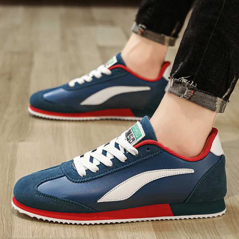 Hot selling blue mens fashionable sports shoes classic leather sports shoes mens training shoes designer sports shoes mens running shoes Z250319