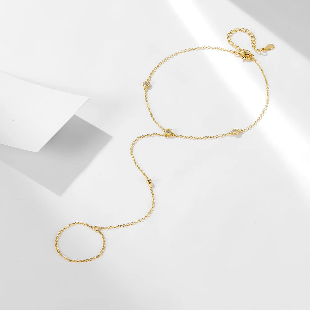 Boho Beach Anklet sterling silver gold-plated jewelry fashionable zircon necklace 250110