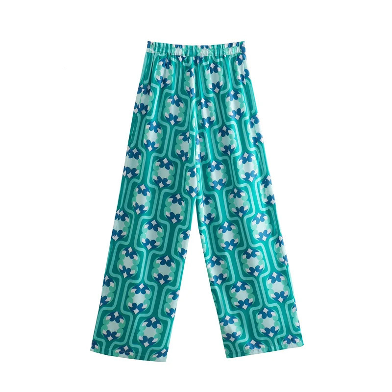 Fashion Printed Shirt Tops For Women European And American Style Loose Wide-leg Trousers Street Style Casual Suits 250110