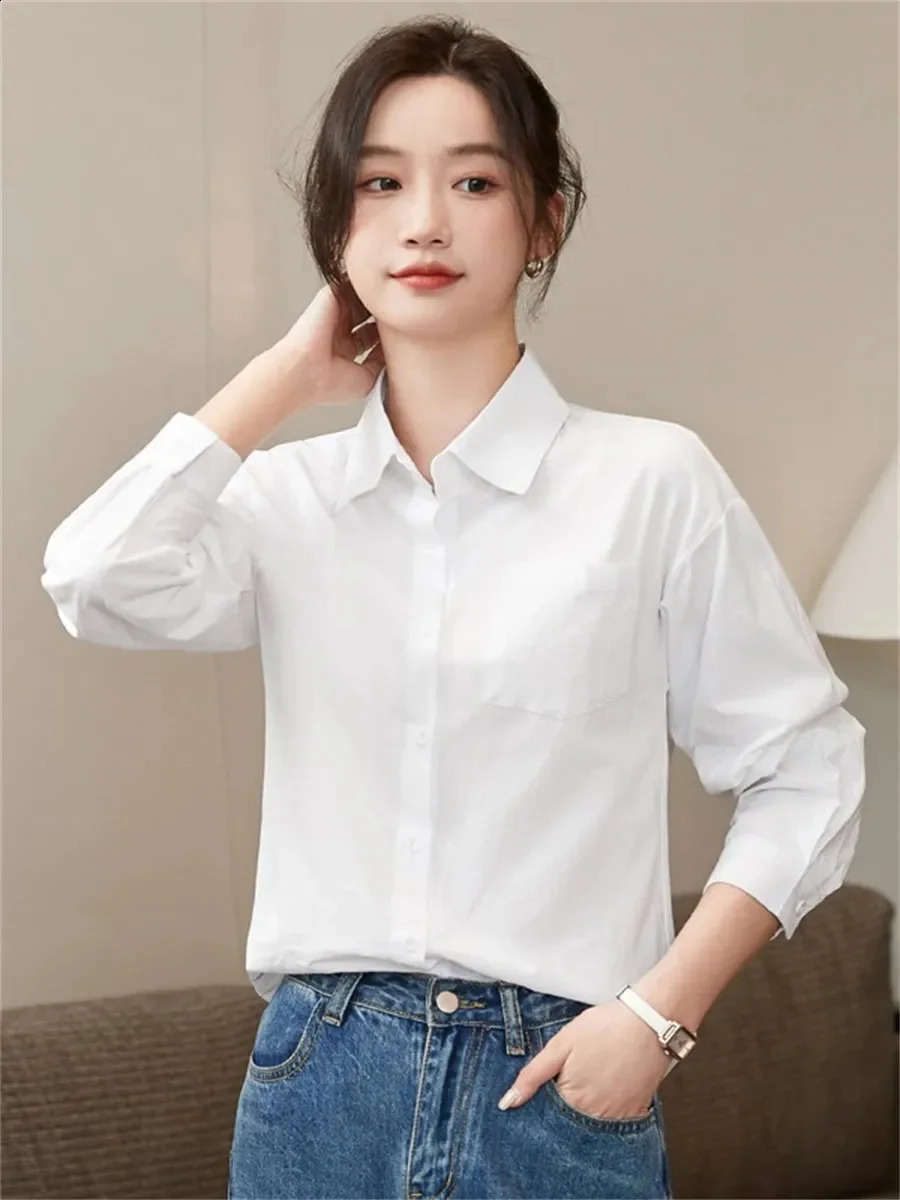 Women Autumn Spring Style Blouses Shirts Lady Casaul Long Sleeve Turndown Collar Blusas Tops 250121