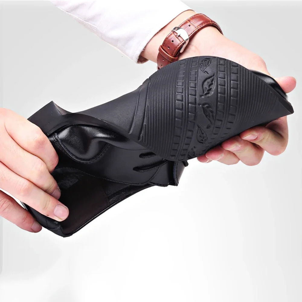 Mens Leather Shoes Casual Formal Office Dress Walking Lace Up Work Shoes Black Soft Leather Soft Sole Business Shoes 250120