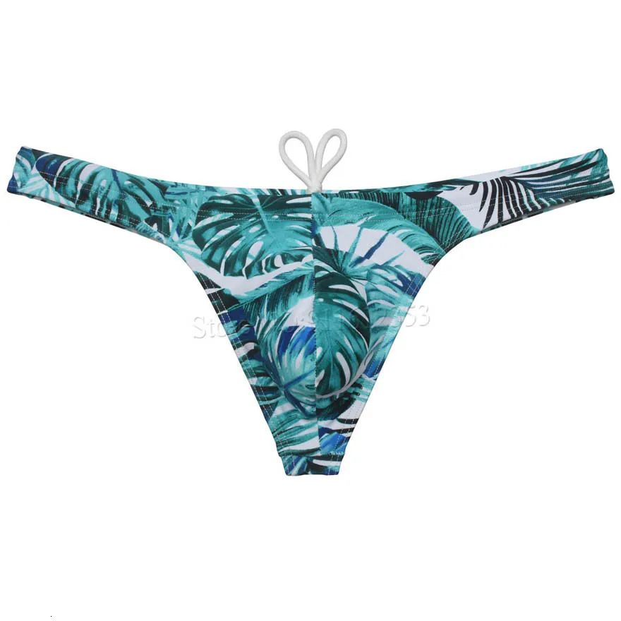 Mens Mini Beachwear T-back Quick Dry Cartoon Swimsuit Surfing Thongs Smooth Swimwear Nylon Low Waist Bikini Swimwear 250117