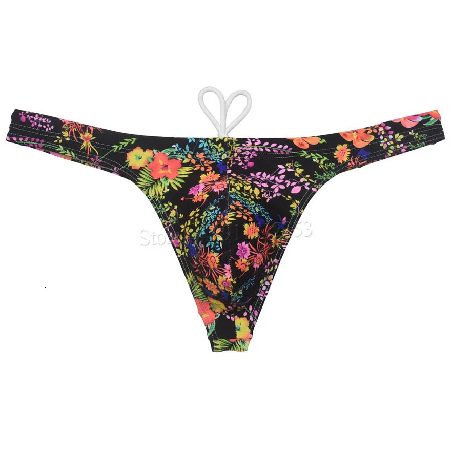 Mens Mini Beachwear T-back Quick Dry Cartoon Swimsuit Surfing Thongs Smooth Swimwear Nylon Low Waist Bikini Swimwear 250117