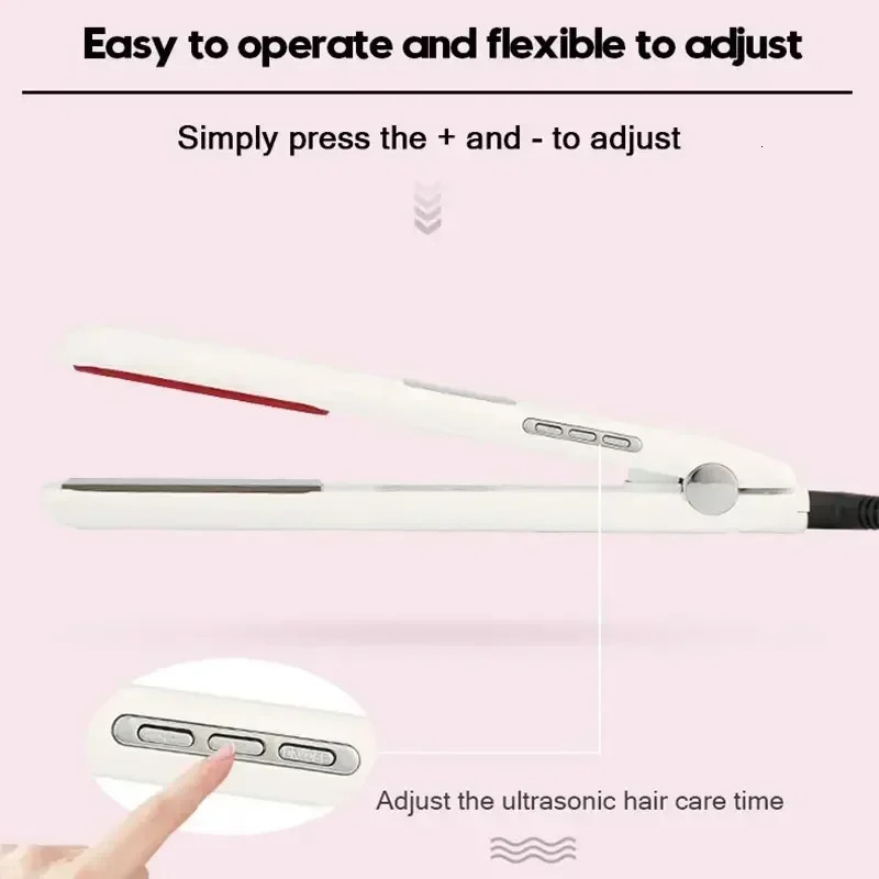 Hair Flat Irons Ultrasonic Infrared Cold Care Iron Keratin Treatment for Frizzy Recovers the Damaged Straightener 250121