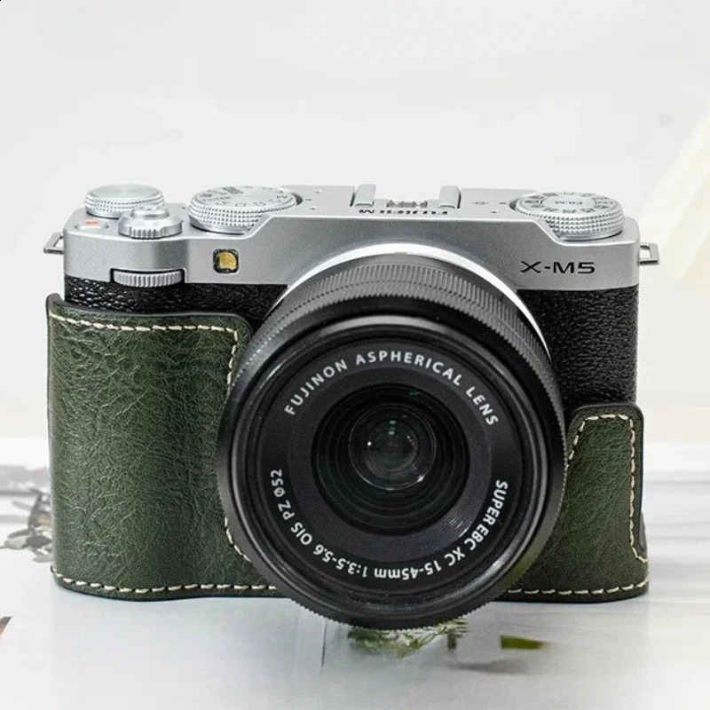 Fujifilm XM5 Retro PU Leather Cover Half Base Installation Handle for Fujifilm X-M5 Storage Bag Accessories 250113