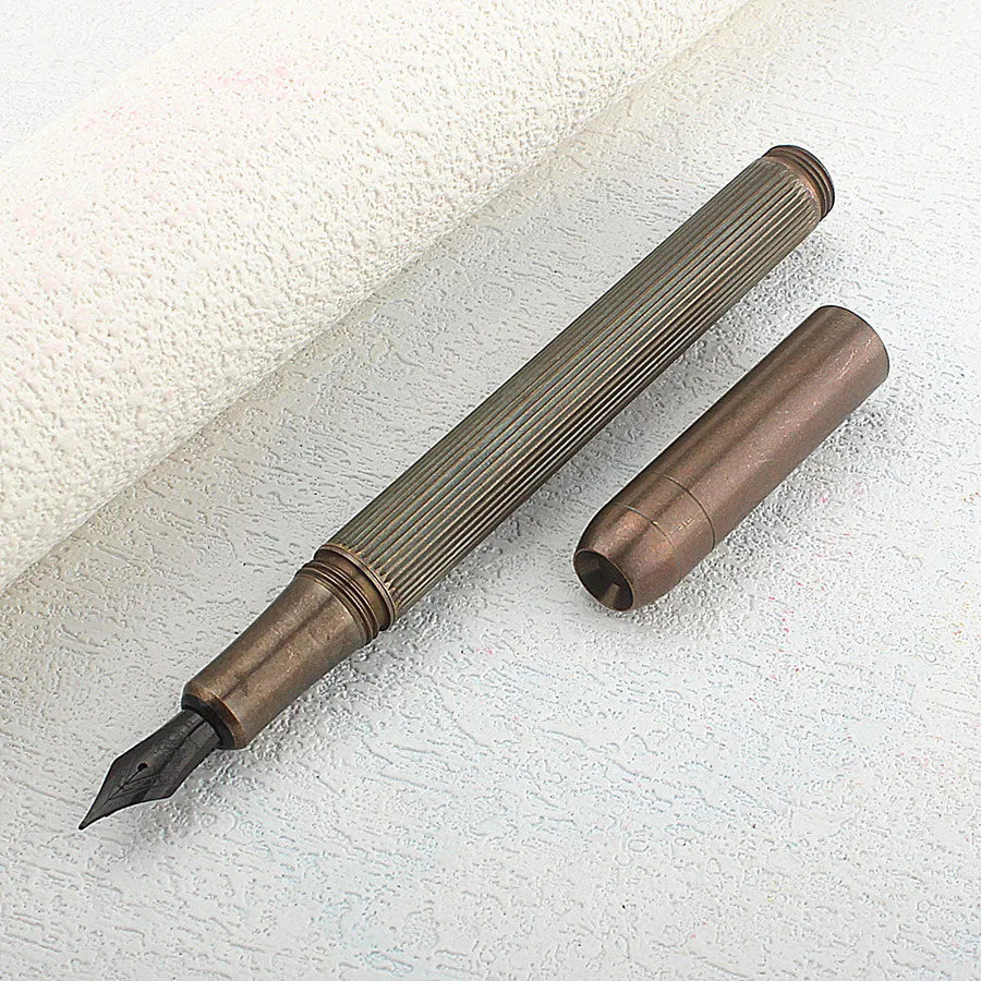 Bronze antique color Metal Fountain Pen EF F Nib Writing Ink Pen with Converter School Office Supplies Stationery 250115