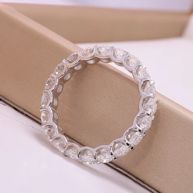 Cadermay High Quality 925 Silver 3MM Eternal D VVS Ring Wedding Party Gift 250110