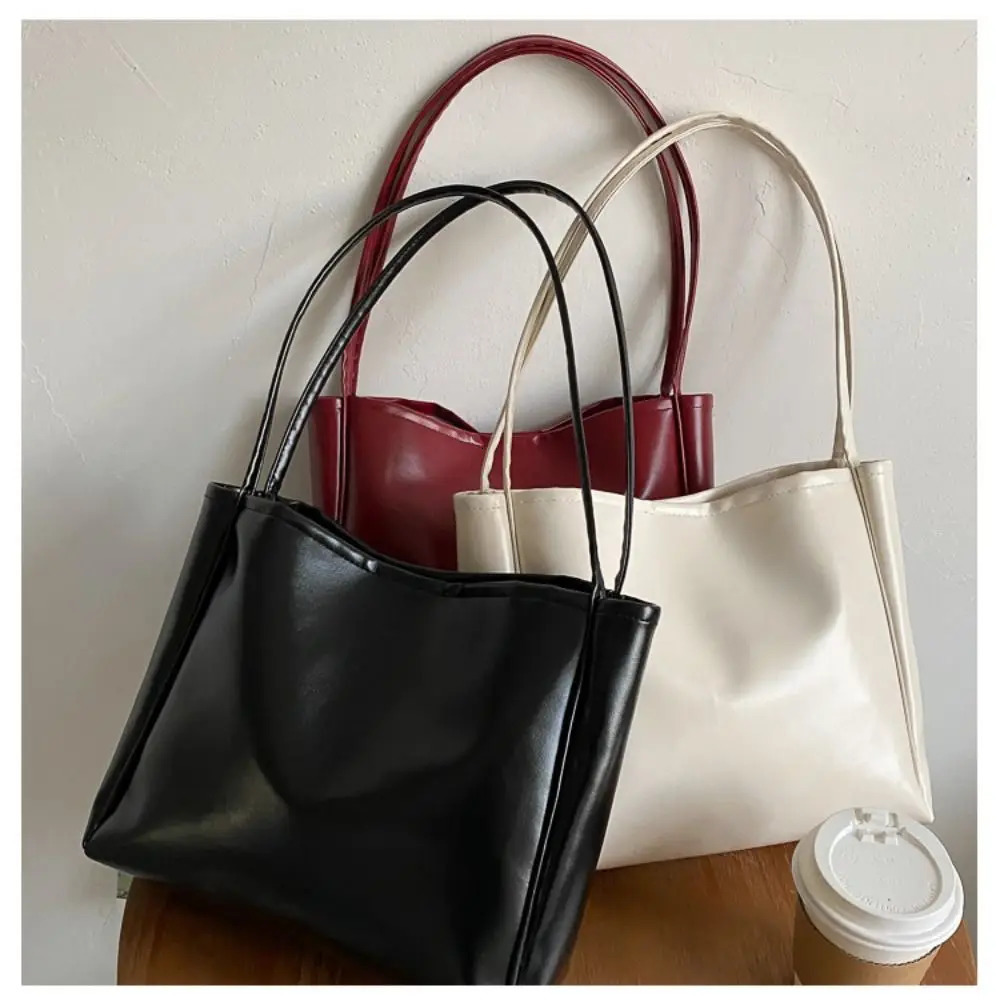 Trendy Tote Bag Simple Temperament Western Style Large Capacity Shoulder Bag Casual Shopping Bag Handbag 250122