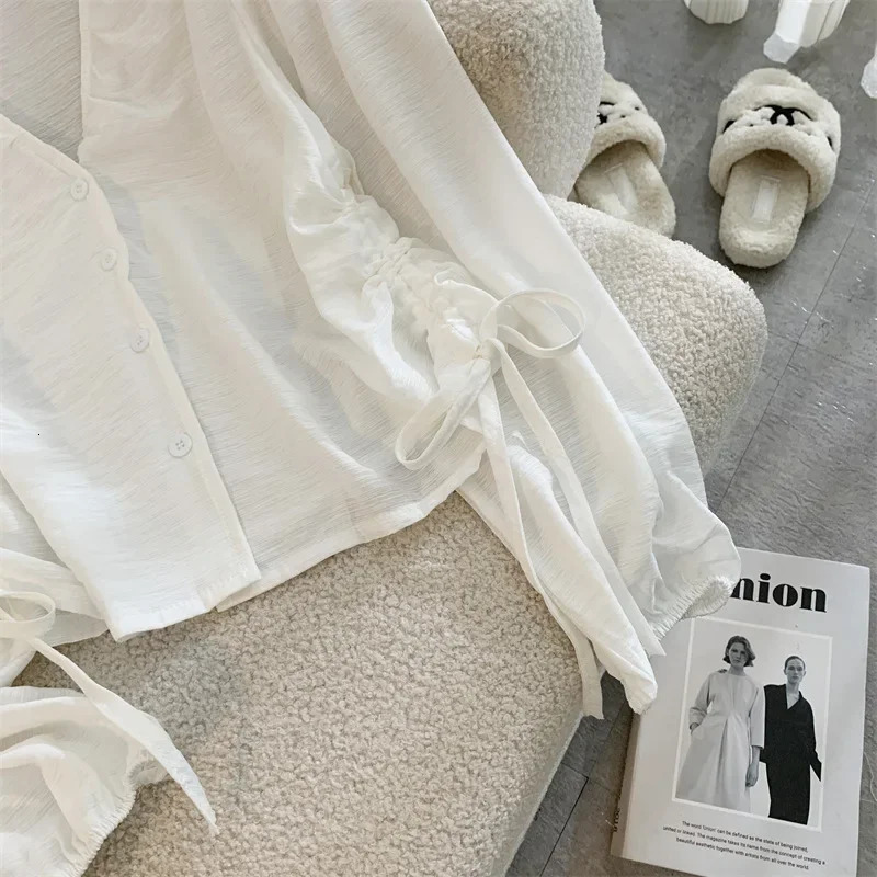 Spring Style Sweet n Sensibility Shirt Womens Long Sleeve Korean Version Versatile Stylish Small White Surface C 250122