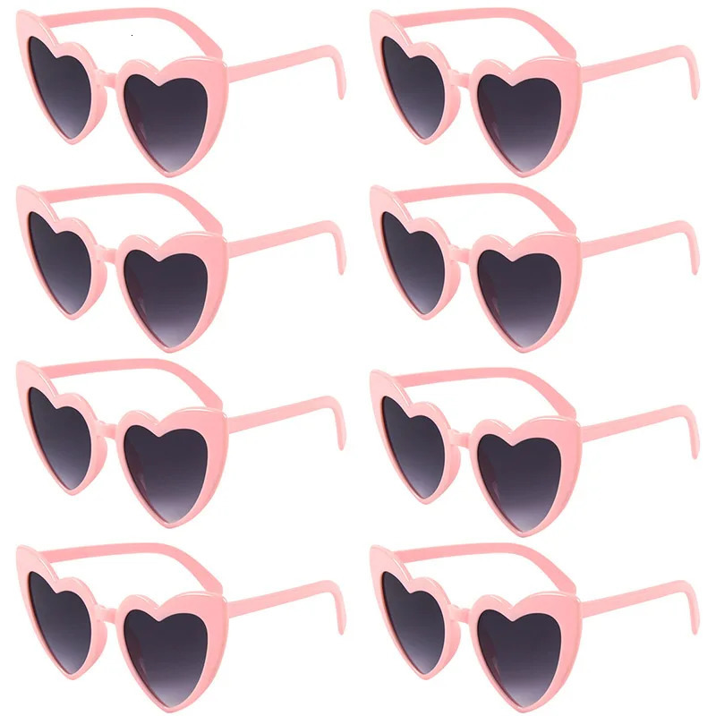 8pcs/6pcs Bachelorette Hen Party Sunglasses Black Heart Shaped Glasses Bride To Be Bridesmaid Gifts Wedding Bridal Shower Decor250120