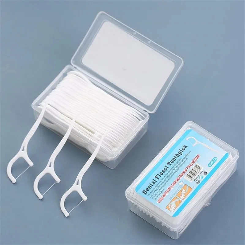 50100pcs Dental Floss Flosser Picks Toothpicks Teeth Stick Tooth Cleaning Interdental Brush Oral Hygiene Care Tool 250108