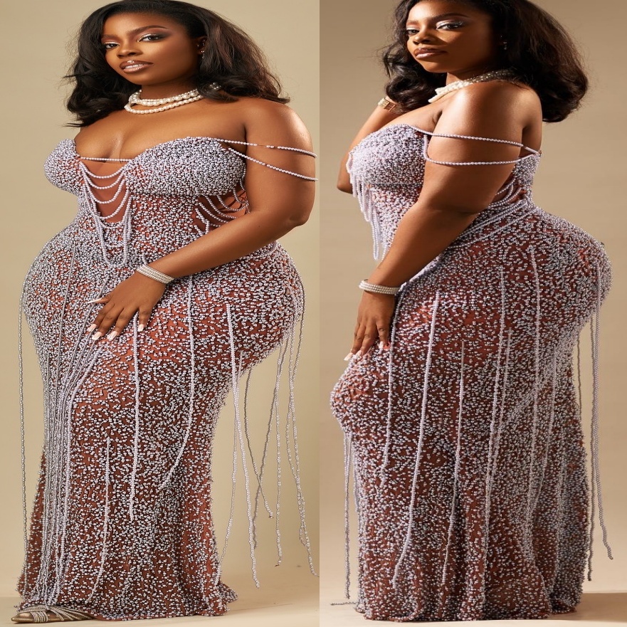 Aso Ebi Ivory Mermaid Prom Dresses 2025 Illusion Pearls Beadings Evening Formal Party Second Birthday Engagement Gowns Plus Size Dress For Special Occ