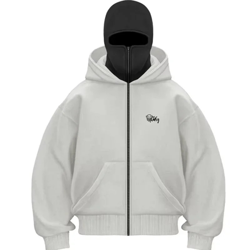 American Fashion Joker Pattern ed Zipper Hoodie Women Street Y2K Hip Hop Loose Fleece Padded Sweatshirts Unisex Hoodies 250122