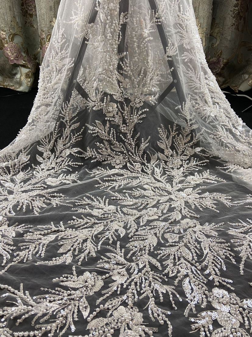 2025 Arabic Aso Ebi Plus Size Off White Mermaid Wedding Dresses Beaded Lace See Through Luxurious Vintage Bridal Gowns Dress For Bride ZJ069