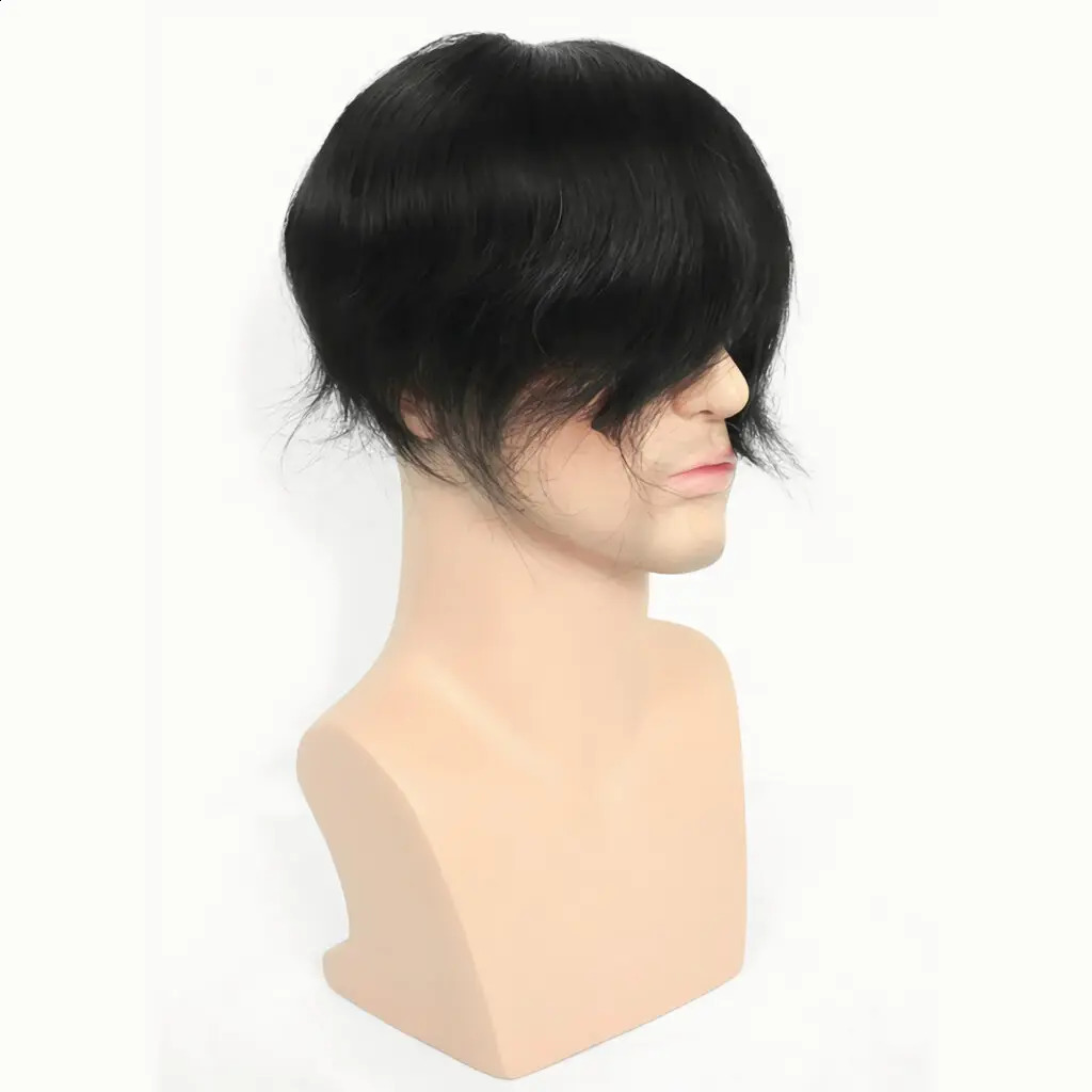 Toupee for Men Fine Mono Men Toupee Human Hair Replacement System Hair Prosthesis Natural Black Hair Units 260831 - view 6