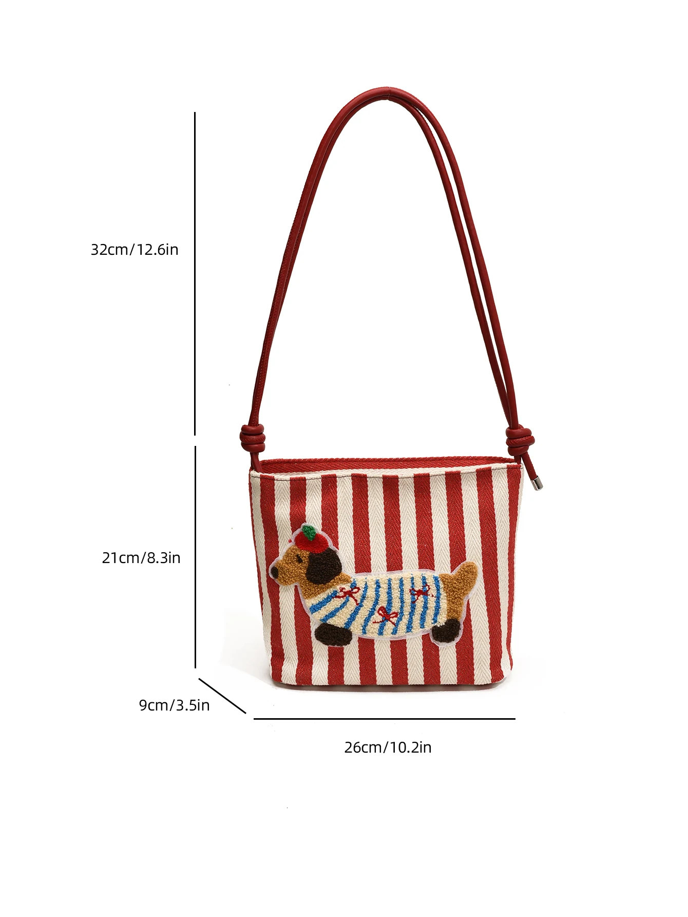 Niche cartoon puppy pattern versatile crossbody bag single shoulder armpit bag bucket bag 250122
