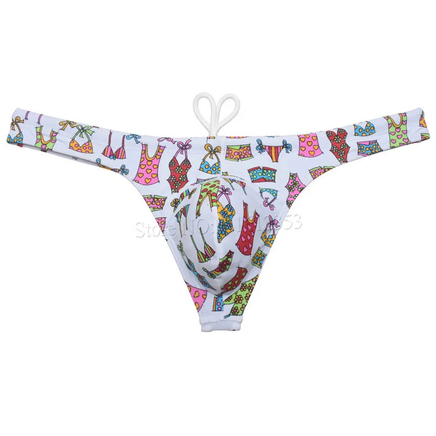 Mens Mini Beachwear T-back Quick Dry Cartoon Swimsuit Surfing Thongs Smooth Swimwear Nylon Low Waist Bikini Swimwear 250117