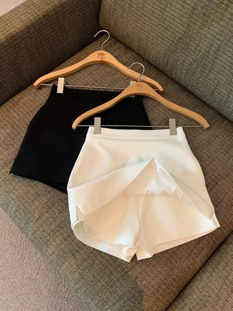 Jupe Faldas Mujer Moda Casual Black White Suit Mini Skirt Y2k Shorts Femme Korean Style Skirts For Women Short Lazy 250109