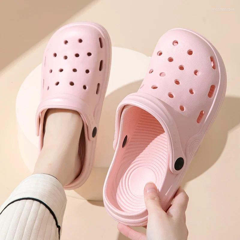 Slippers Women's Summer EvA Solid Color Couple Outdoor 2025 Flat Sandals Non Slip Bathroom