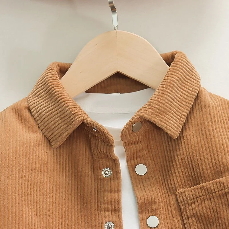 Baby boys childrens corduroy striped jacketcasual trousers 2cps suit cotton fabric is soft and suitable for autumn boys. 250113