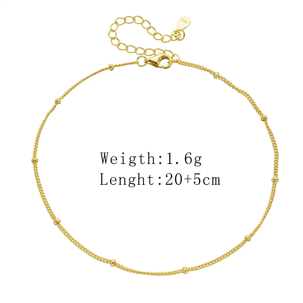 Bohemian Beach Anklet sterling silver gold-plated jewelry trend bead womens football field without stones 250110